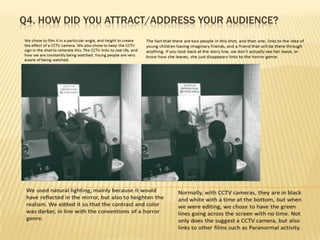 Q4. HOW DID YOU ATTRACT/ADDRESS YOUR AUDIENCE?
 