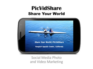 PicVidShare
Share Your World
Social Media Photo
and Video Marketing
 