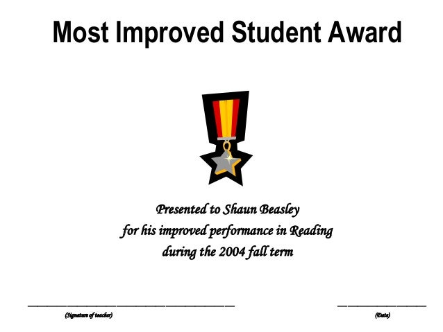 most improved student
