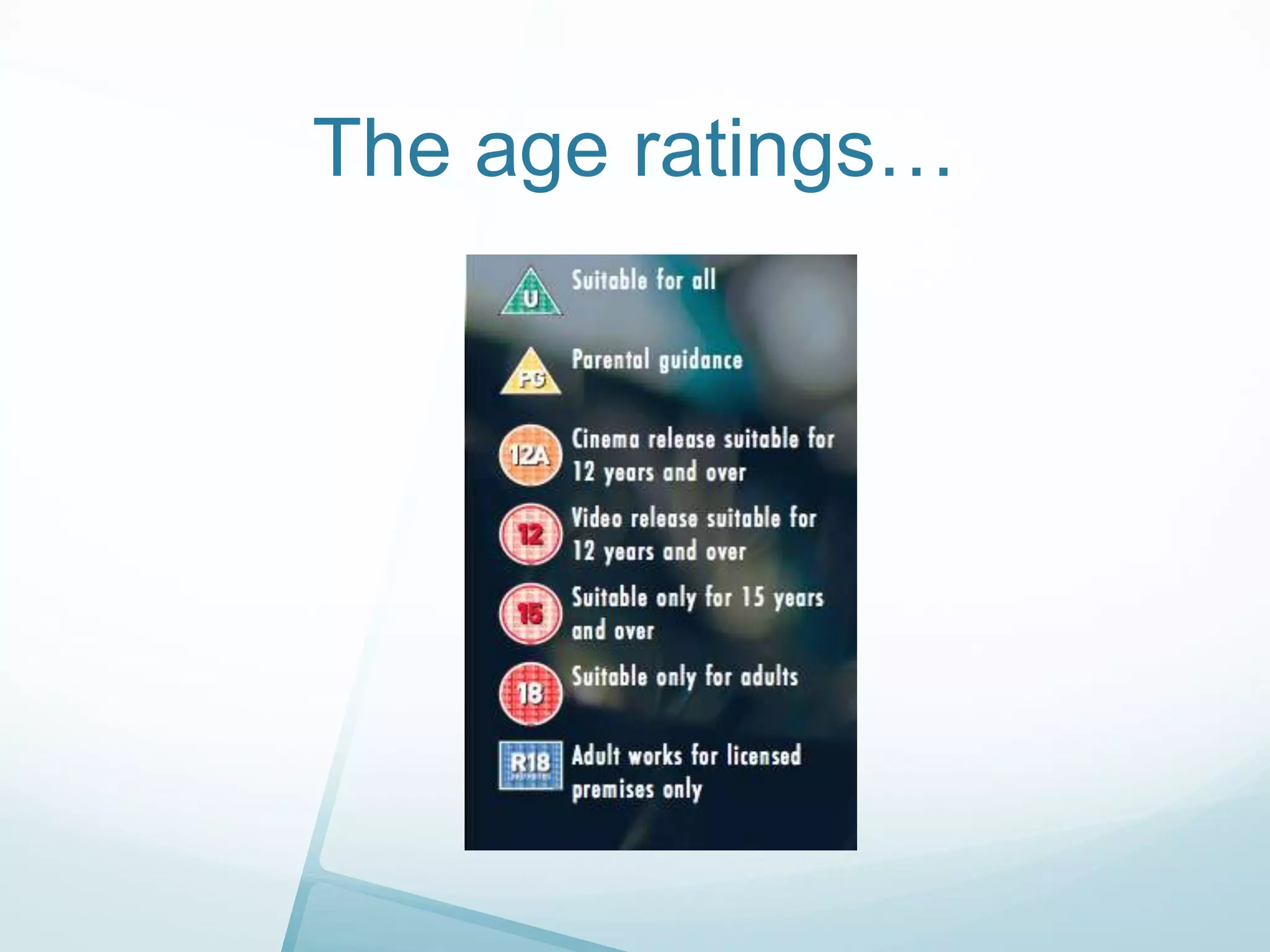 The age ratings…

 