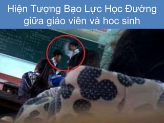 Hiện Tượng Bạo Lực Học Đường
giữa giáo viên và hoc sinh
 