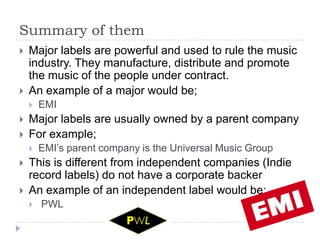 Indie VS Major Record Label: The Major Differences