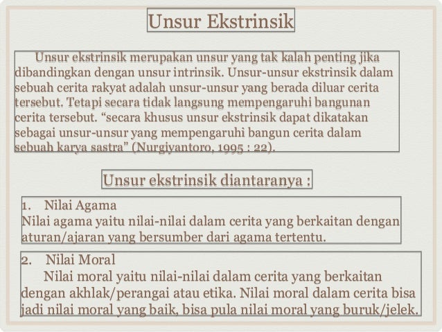 Unsur Intrinsik Cerita Rakyat Keong Mas - Berbagai Unsur