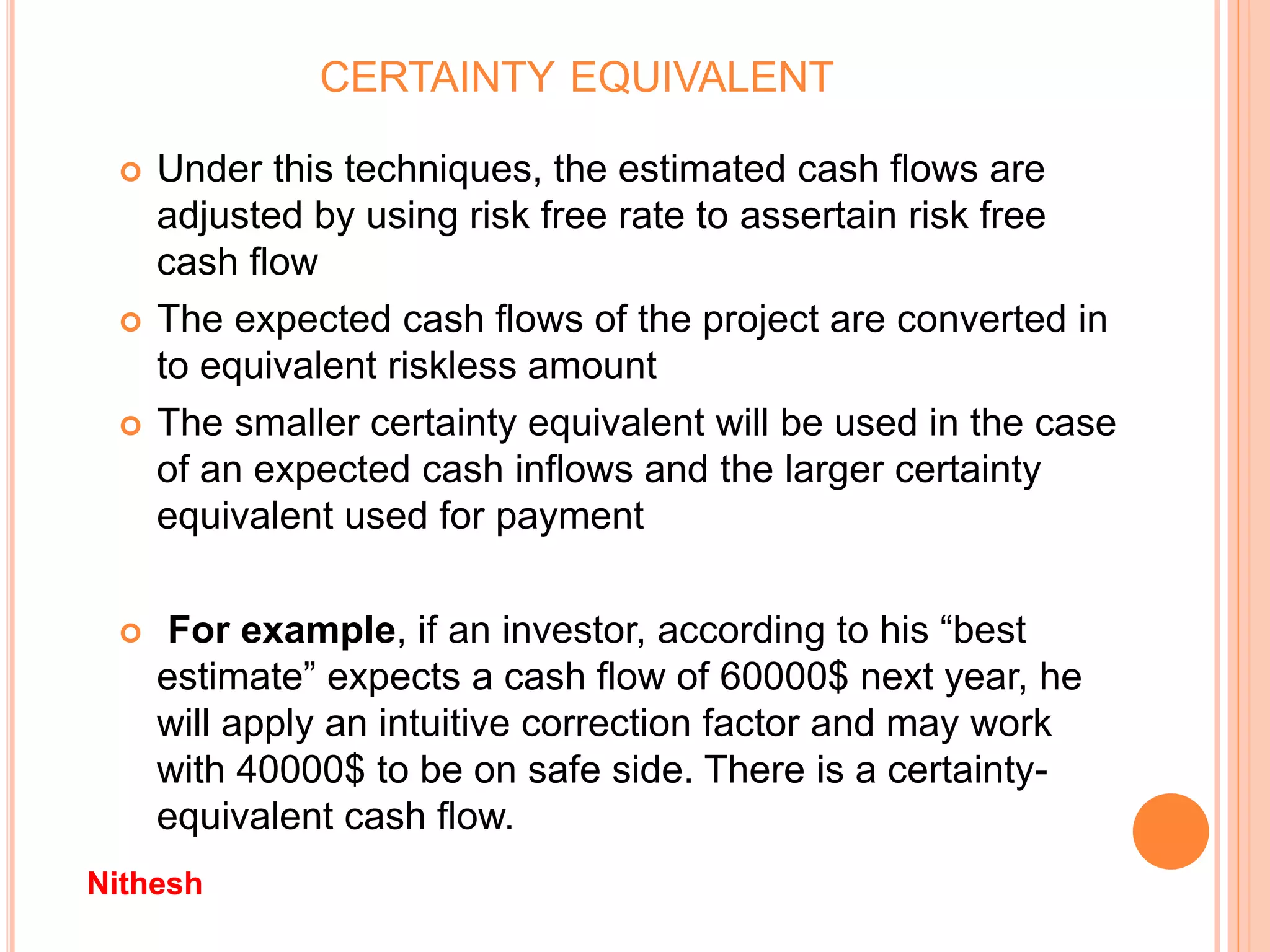 Risk analysis in capital budgeting | PPTX