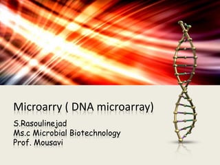 Microarry ( DNA microarray)
S.Rasoulinejad
Ms.c Microbial Biotechnology
Prof. Mousavi
 