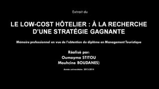 LE LOW-COST HÔTELIER