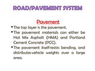 ROADS/PAVEMENT & TYPES OF ROAD BY ENGR SAAD ULLAH WEC | PPT