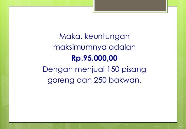 Contoh Soal Program Linear