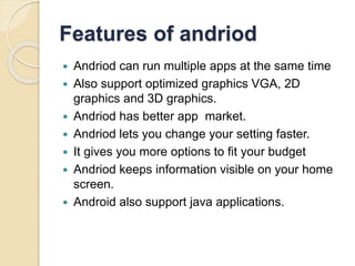 Android Application and Features PPT Presentation, PDF