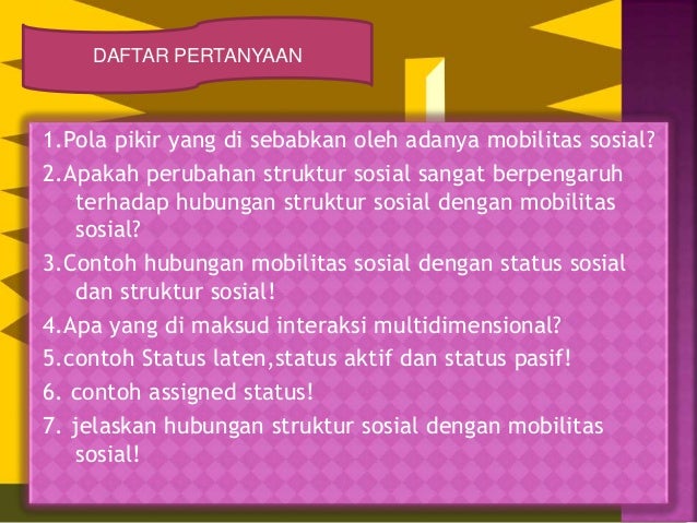 Struktur dan mobilitas sosial