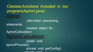 Problem formulation 
Let M={i1,i2,…in} and D ={t1,t2,…tm}, where every tj is a 
subset of M, be the set of all distinct items and the 
transaction database, respectively. Each transaction tj is 
associated with a unique identifier called TID and can be 
represented as a bit-vector b1b2 . . . bn, where bk=1 if ik 
∈ tj. 
Association rule mining 
Include XY if 1.SupX U Y≥ 
MST and 
2. 
Association Rule Hiding 
To hide XY we have to1 .Smuapk Xe 
U Y<MST and 
Conf XY≥ MCT 
2.  