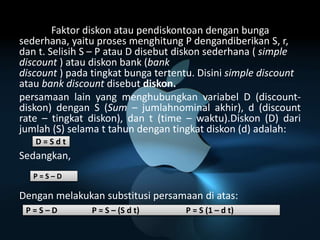 diskon tunai dan tingkat diskonto | PPTX