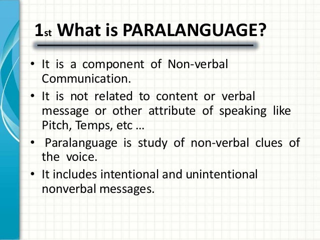 paralinguistics paralinguistics