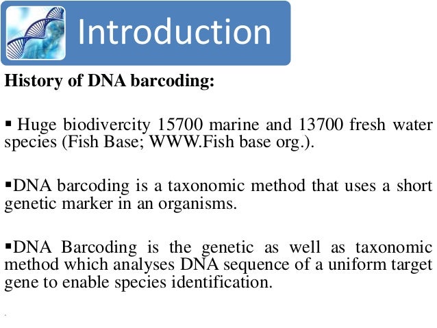 Fish DNA barcodingFish DNA barcoding