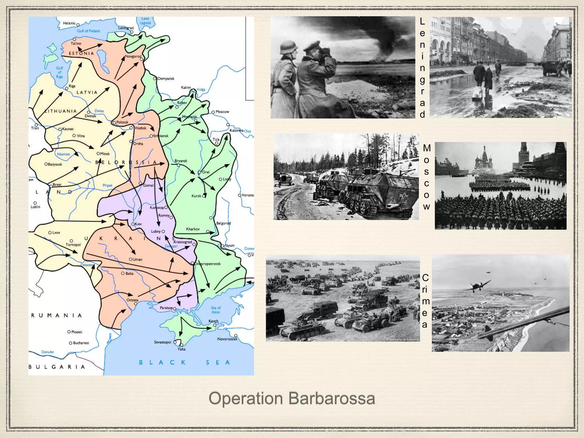 Operation Barbarossa
L
e
n
i
n
g
r
a
d
M
o
s
c
o
w
C
ri
m
e
a
 