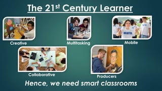 The 21st Century Learner
Creative MobileMultitasking
Collaborative Producers
Hence, we need smart classrooms
 