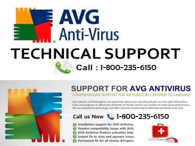 Toll free number for Support for AVG 1-800-235-6150