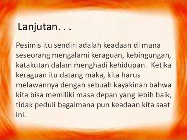 Sikap Optimis