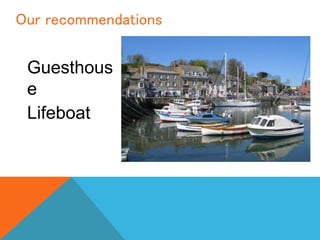 Our recommendations
Guesthous
e
Lifeboat
 