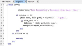 Face Recognition on MATLAB