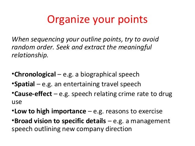 chronological speech outline example