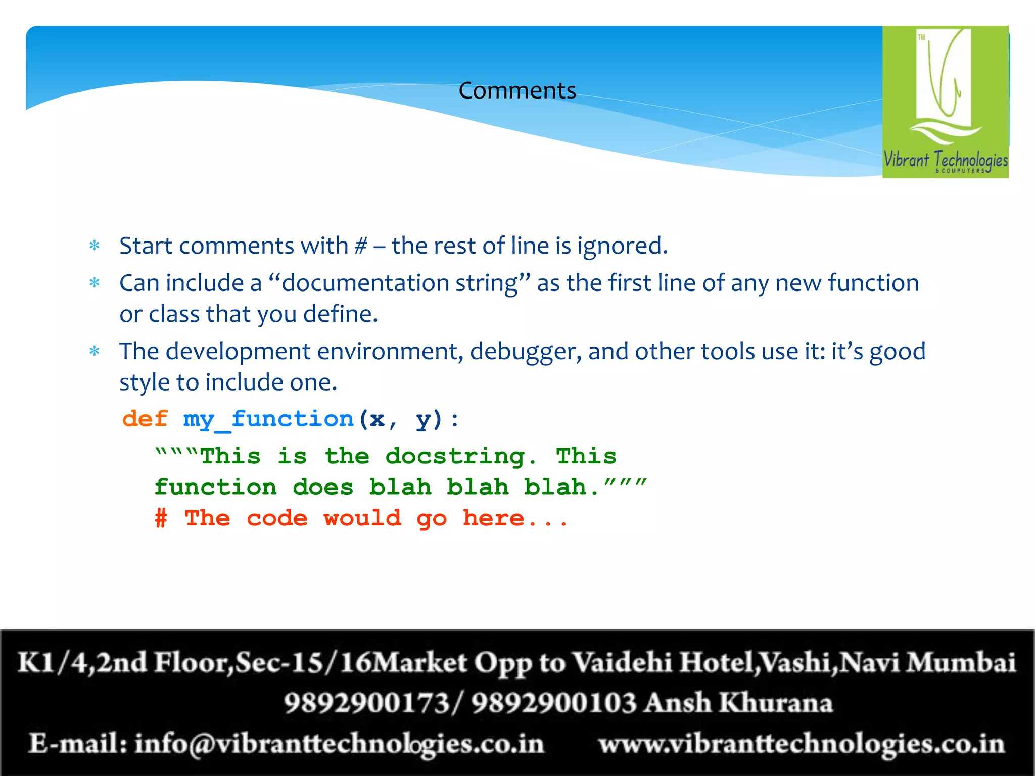 Python Training Topics | PPT