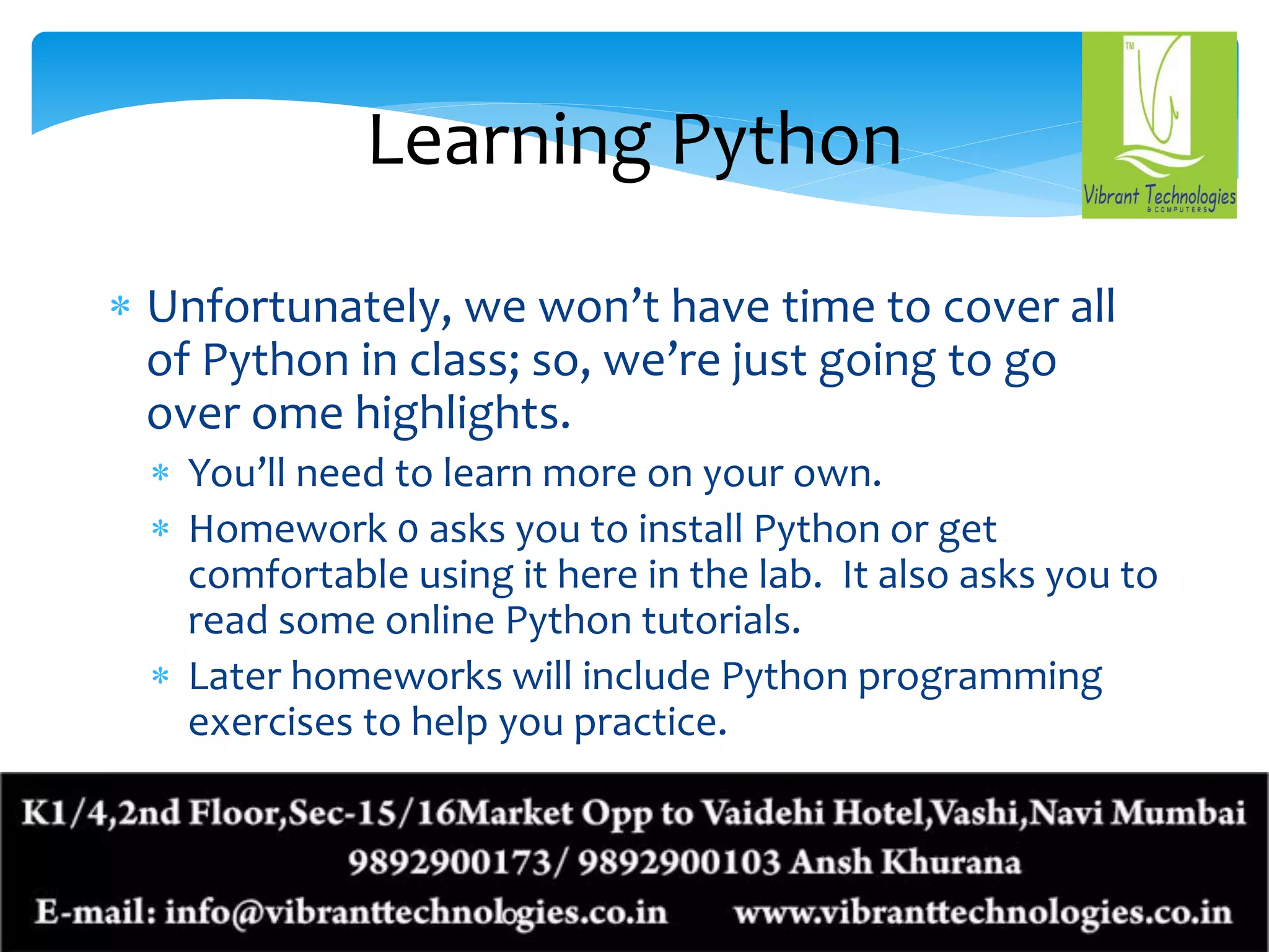 Python Training Topics | PPT