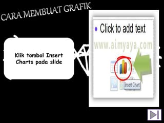 Klik tombol Insert
Charts pada slide
 