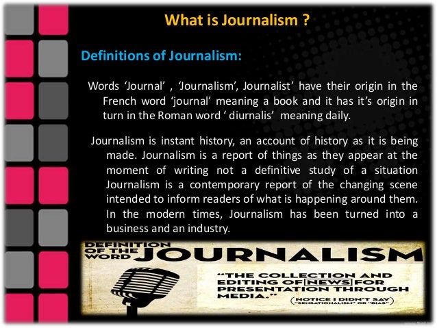 journalism assignment definition
