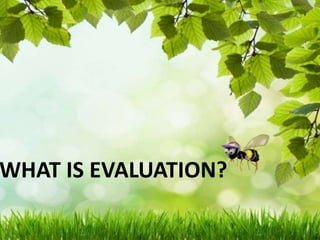 WHAT IS EVALUATION?
 