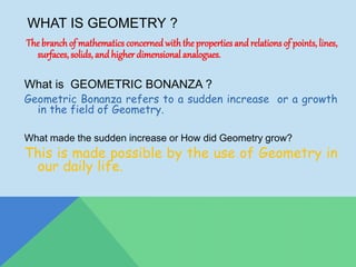 Math Bonanza Geometric Bonanza | PPTX
