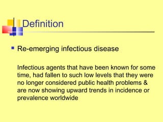 Presentation on Emerging and reEmerging infectious diseases | PPT