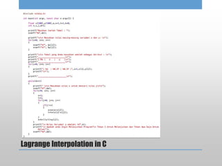 Lagrange Interpolation in C
 