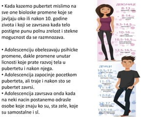 Pubertet i adolescencija | PPT