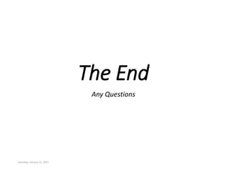 The End
Any Questions
Saturday, January 21, 2017
 