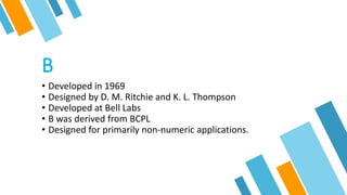 History of C Programming Language | PPTX | Programming Languages ...