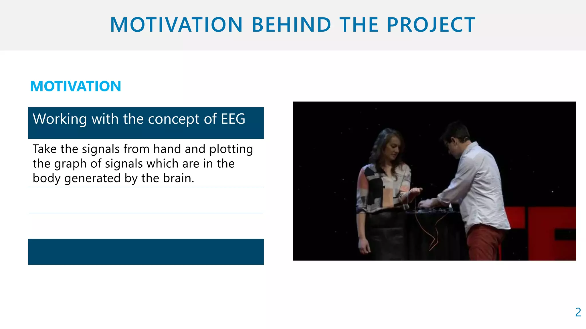 MOTIVATION
Working with the concept of EEG
2
 