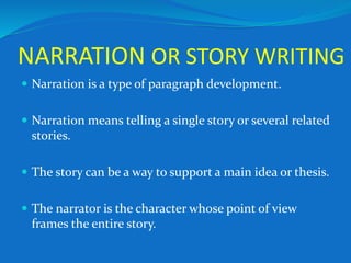 narration and paragraph development | PPTX