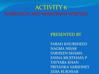 narration and paragraph development | PPTX