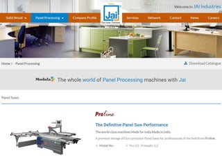 Panel Processing Machinery Manufacturer And Supplier From India