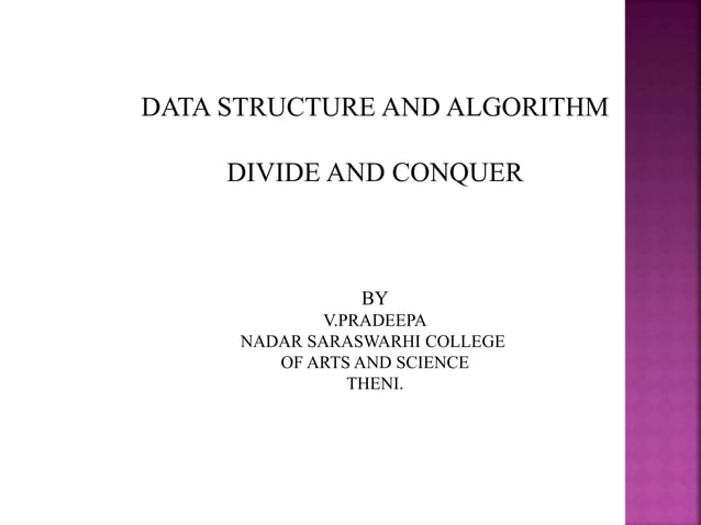 DIVIDE AND CONQUER | PPT | Free Download