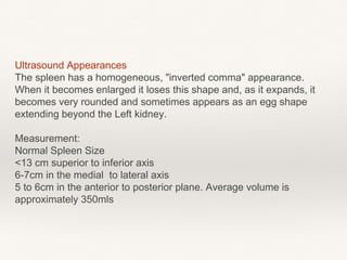 Spleen Inverted Ultrasound of pancreas and spleen | PPTX