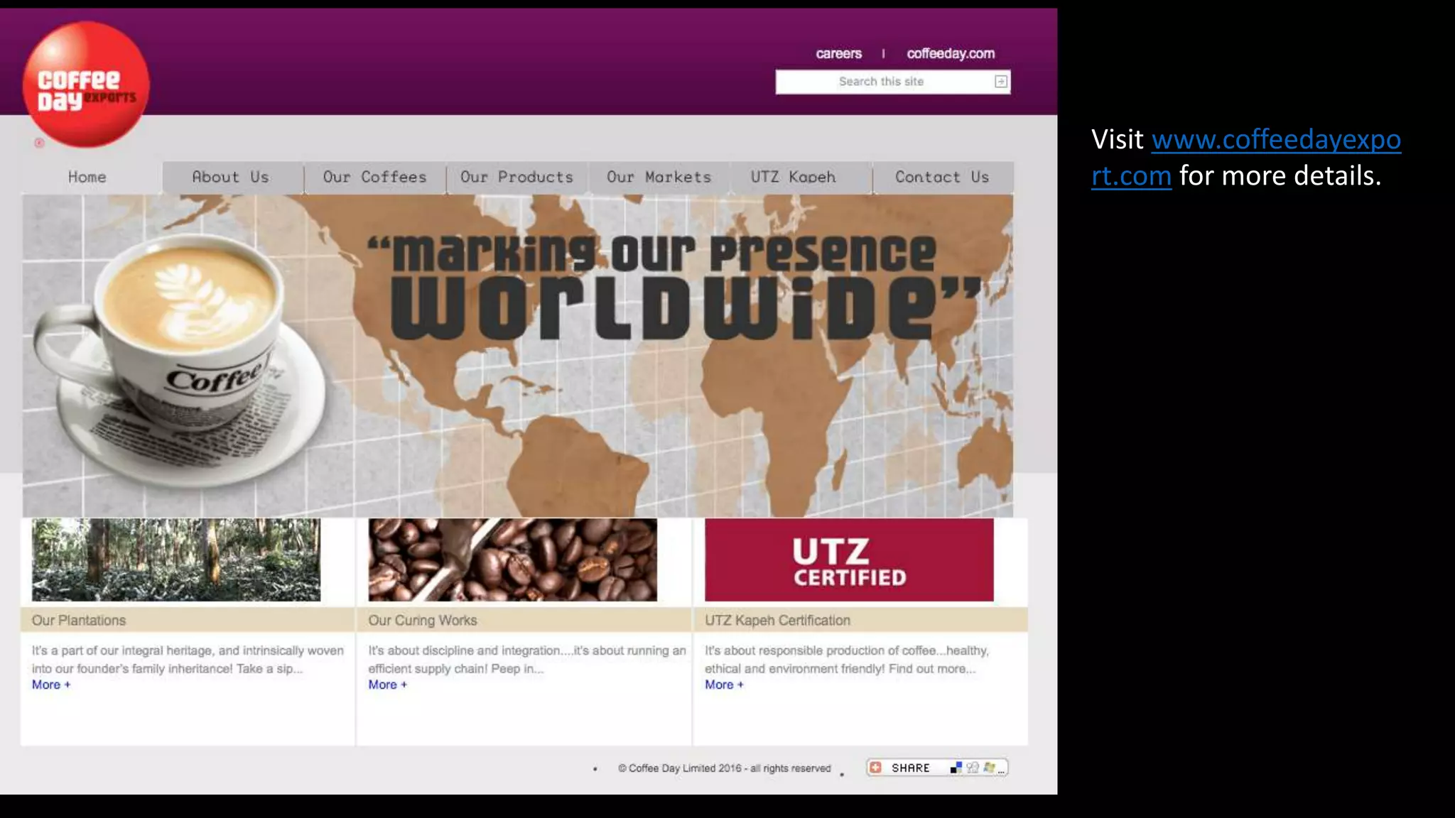 Visit www.coffeedayexpo
rt.com for more details.
 