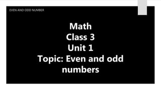 Even and Odd Number | PPTX