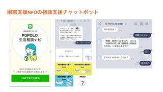 困窮支援NPOの相談支援チャットボット
 