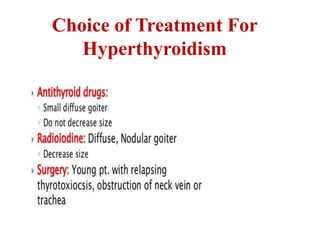 Choice of Treatment For
Hyperthyroidism
 