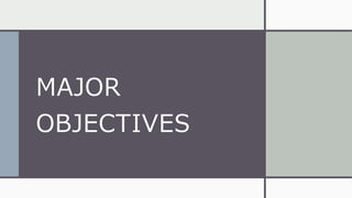 MAJOR
OBJECTIVES
 