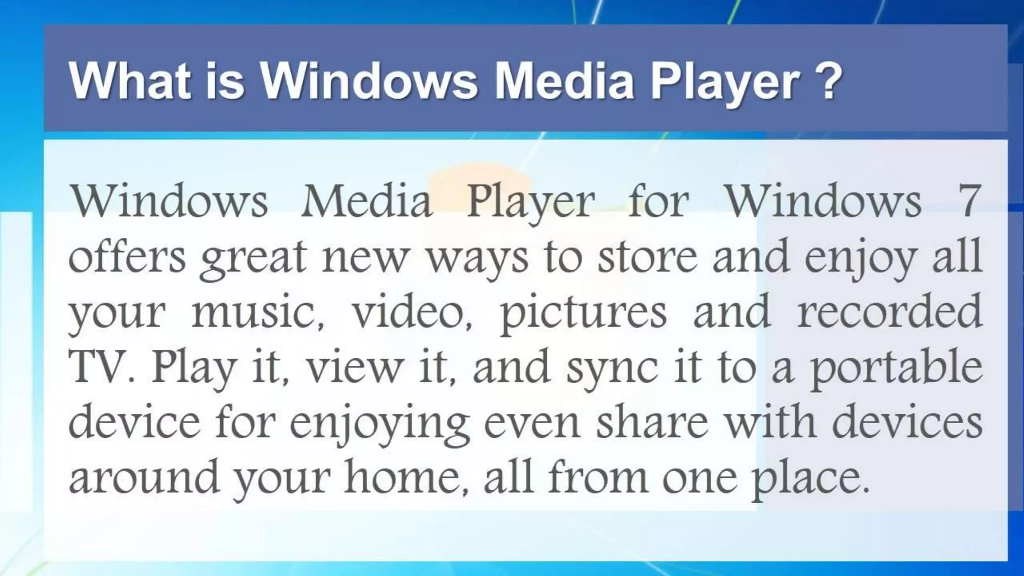 Windows 7 Operating System