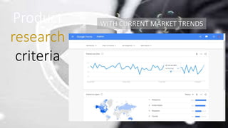 Product
research
criteria
WITH CURRENT MARKET TRENDS
 