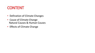 Causes and Effects of climate change | PPTX